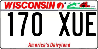 WI license plate 170XUE