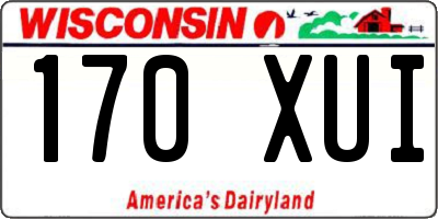 WI license plate 170XUI