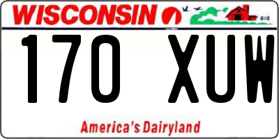WI license plate 170XUW