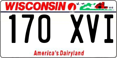 WI license plate 170XVI