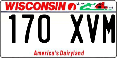 WI license plate 170XVM