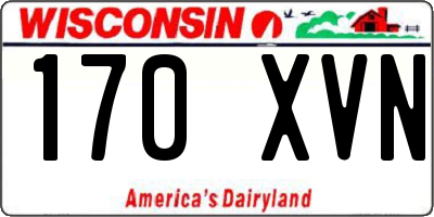 WI license plate 170XVN