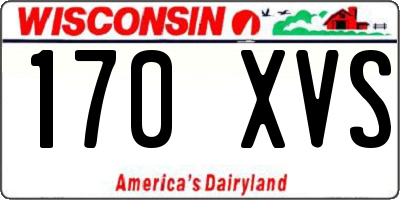 WI license plate 170XVS