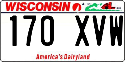 WI license plate 170XVW