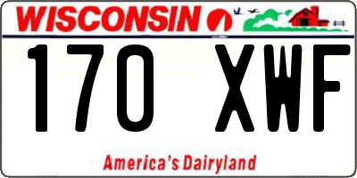 WI license plate 170XWF