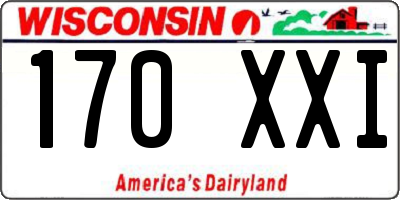 WI license plate 170XXI