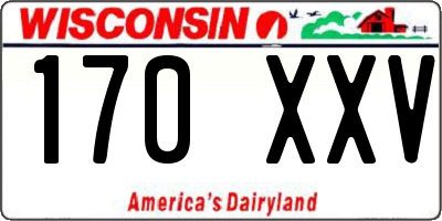 WI license plate 170XXV
