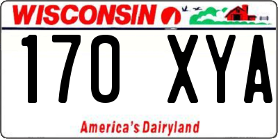 WI license plate 170XYA