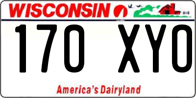 WI license plate 170XYO