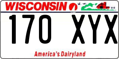 WI license plate 170XYX