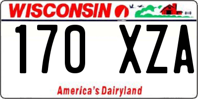 WI license plate 170XZA