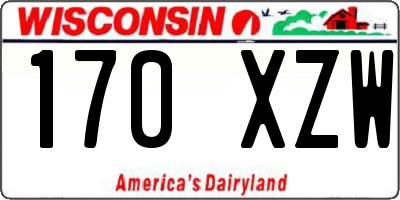 WI license plate 170XZW