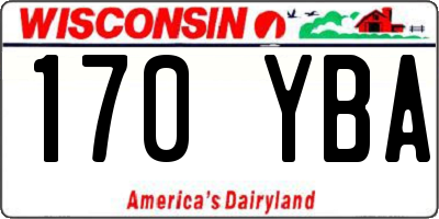 WI license plate 170YBA