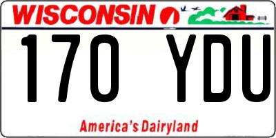 WI license plate 170YDU