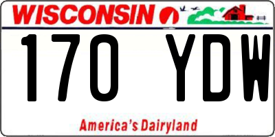 WI license plate 170YDW