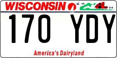 WI license plate 170YDY