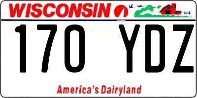 WI license plate 170YDZ