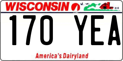 WI license plate 170YEA