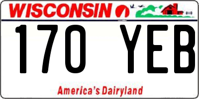 WI license plate 170YEB