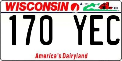 WI license plate 170YEC