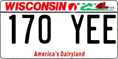 WI license plate 170YEE