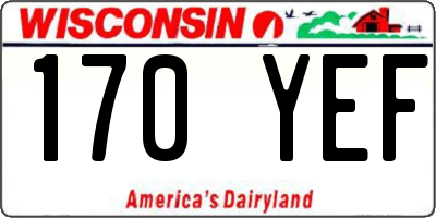 WI license plate 170YEF