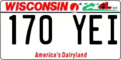 WI license plate 170YEI