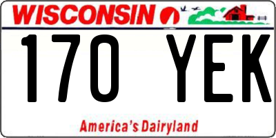 WI license plate 170YEK