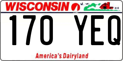 WI license plate 170YEQ