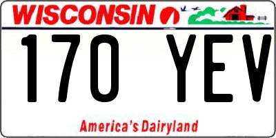 WI license plate 170YEV