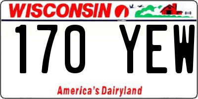 WI license plate 170YEW