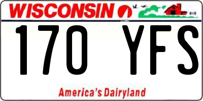 WI license plate 170YFS