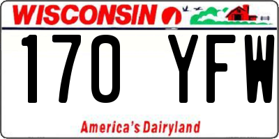 WI license plate 170YFW