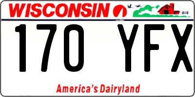 WI license plate 170YFX