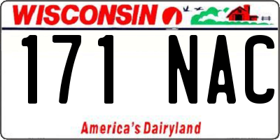 WI license plate 171NAC