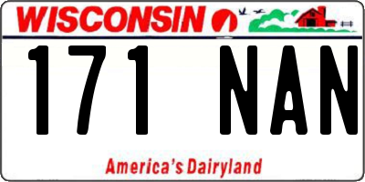 WI license plate 171NAN