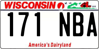 WI license plate 171NBA