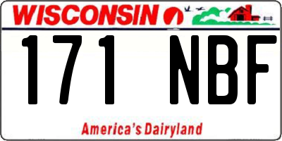 WI license plate 171NBF