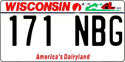 WI license plate 171NBG