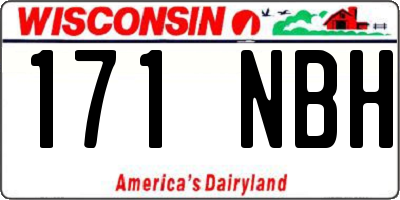 WI license plate 171NBH