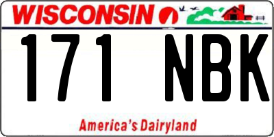 WI license plate 171NBK