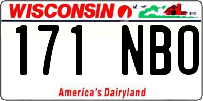 WI license plate 171NBO