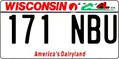 WI license plate 171NBU