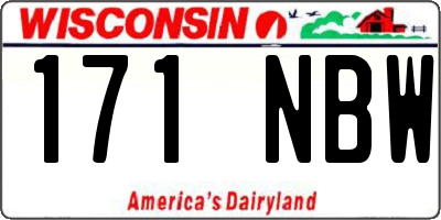 WI license plate 171NBW