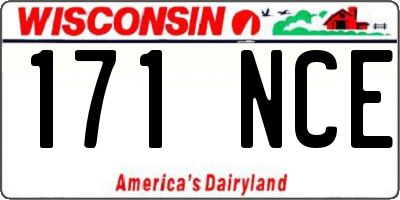 WI license plate 171NCE