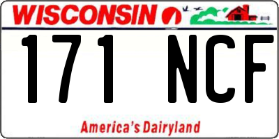 WI license plate 171NCF