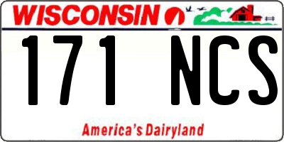 WI license plate 171NCS