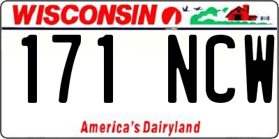 WI license plate 171NCW