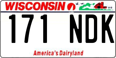 WI license plate 171NDK