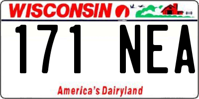 WI license plate 171NEA